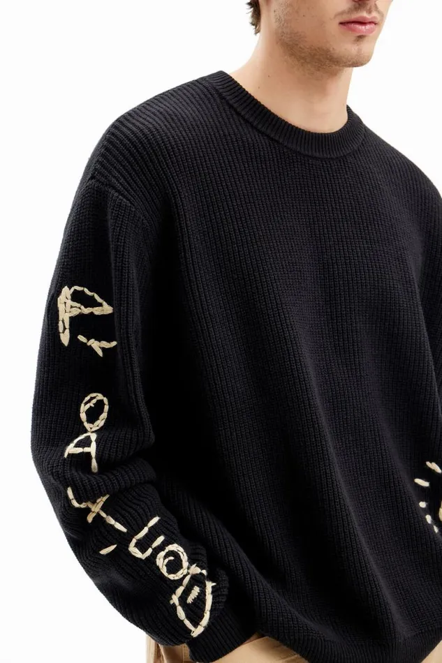 Men Jumpers And Sweatshirts Desigual Embroidered Sweater