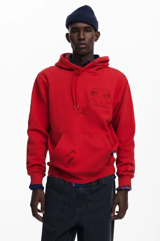 Men Jumpers And Sweatshirts Desigual Tiger Embroidered Sweatshirt