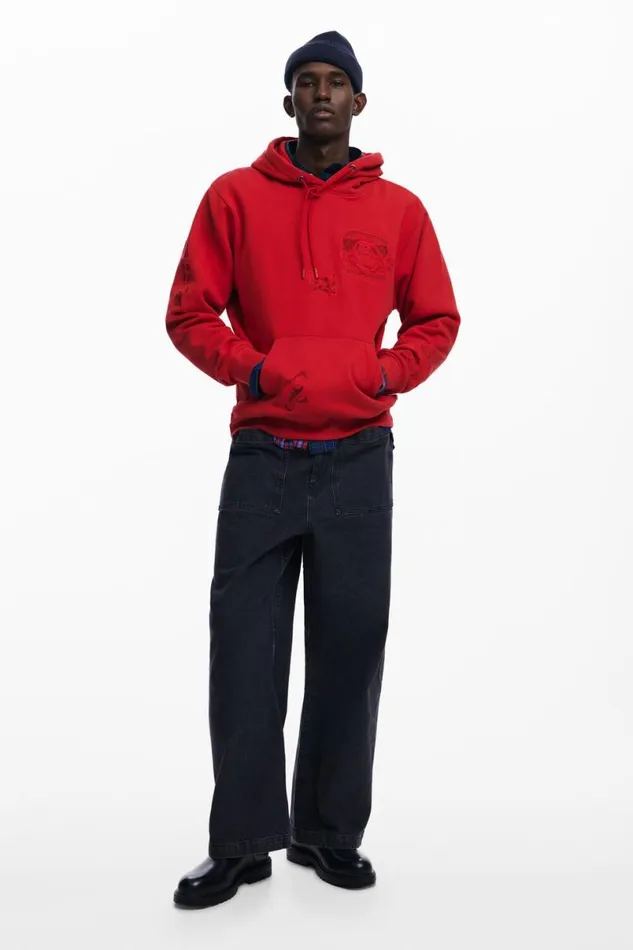 Men Jumpers And Sweatshirts Desigual Tiger Embroidered Sweatshirt