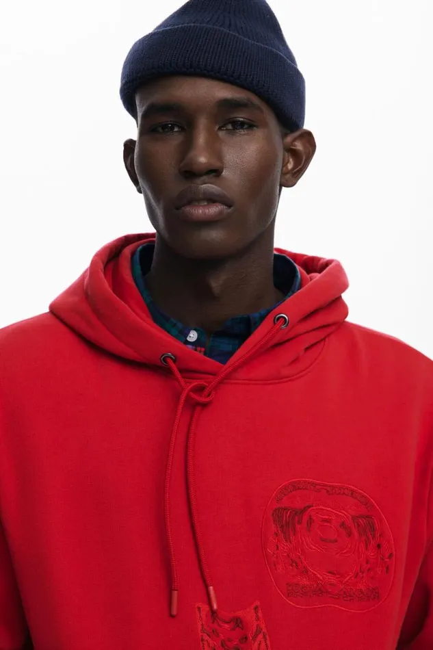 Men Jumpers And Sweatshirts Desigual Tiger Embroidered Sweatshirt