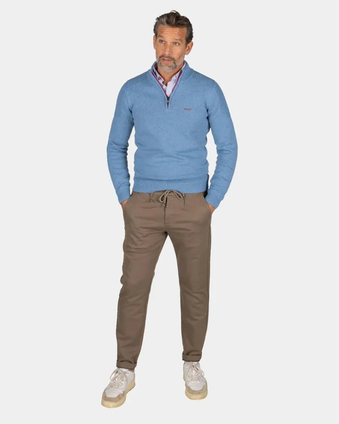 Men Knitwear NZA New Zealand Auckland Blue Pullover With HalfZip 8211 Brave Blue Men Knitwear NZA New Zealand Auckland Blue Pullover With HalfZip 8211 Brave Blue