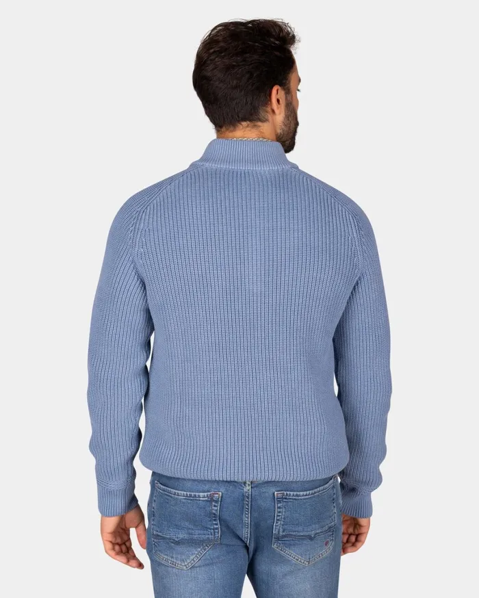 Men Knitwear NZA New Zealand Auckland Chunky Knit Blue HalfZip Sweater 8211 Mineral Blue Men Knitwear NZA New Zealand Auckland Chunky Knit Blue HalfZip Sweater 8211 Mineral Blue