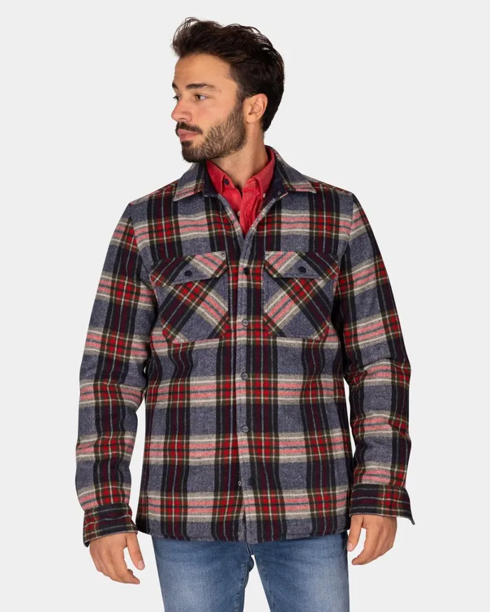 Men Knitwear NZA New Zealand Auckland GrayGreenRed Checkered Flannel Padded Shirt 8211 Winter Navy
