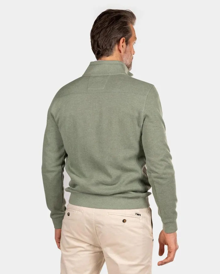 Men Knitwear NZA New Zealand Auckland Green Half Zip Sweat 8211 Sage
