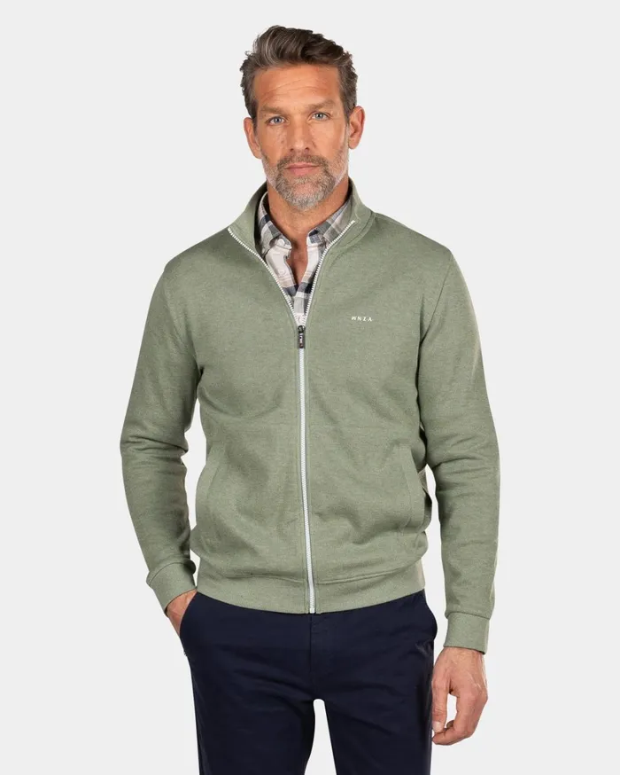 Men Knitwear NZA New Zealand Auckland Light Green Cardigan 8211 Sage