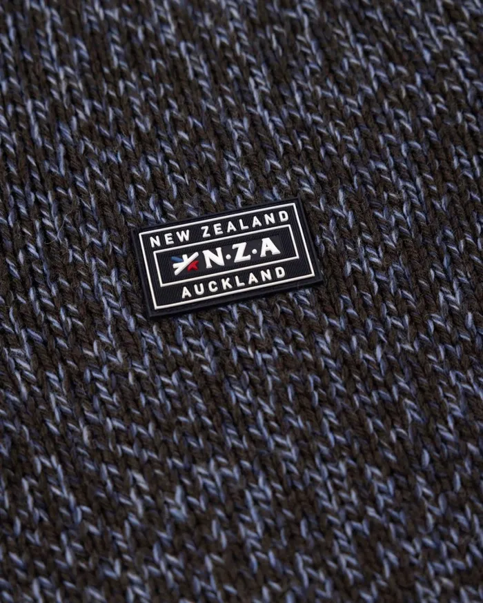 Men Knitwear NZA New Zealand Auckland Mottled Dark Brown Wool Pullover 8211 Dark Mocca