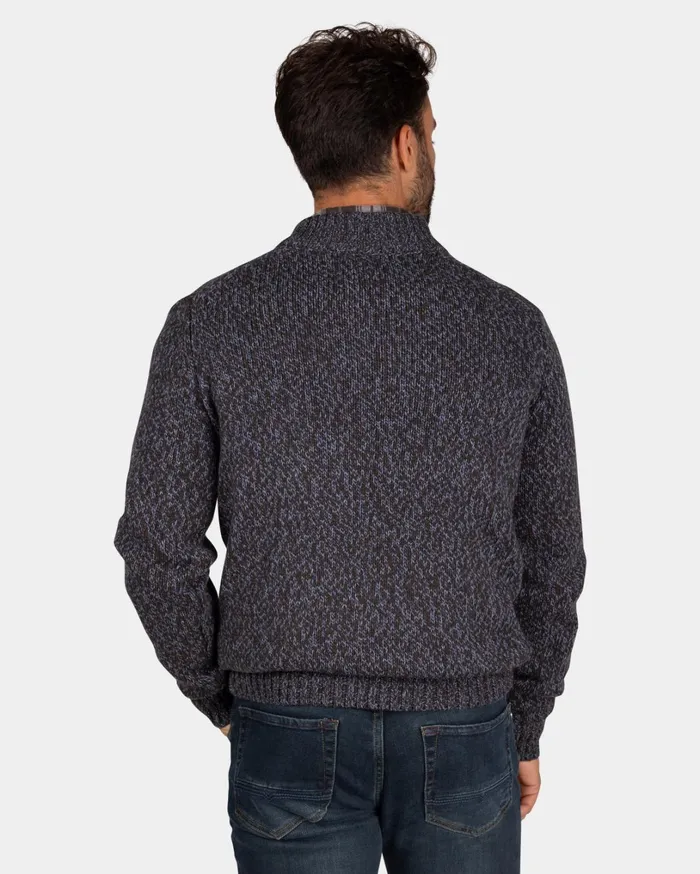 Men Knitwear NZA New Zealand Auckland Mottled Dark Brown Wool Pullover 8211 Dark Mocca