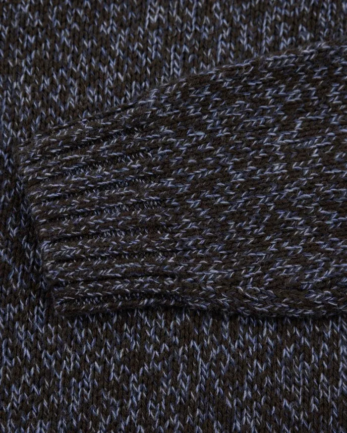 Men Knitwear NZA New Zealand Auckland Mottled Dark Brown Wool Pullover 8211 Dark Mocca