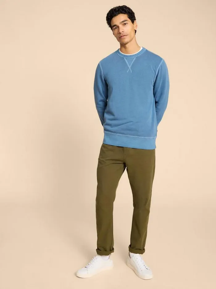 Men KNITWEAR White Stuff Crew Neck Sweat Mid Blue