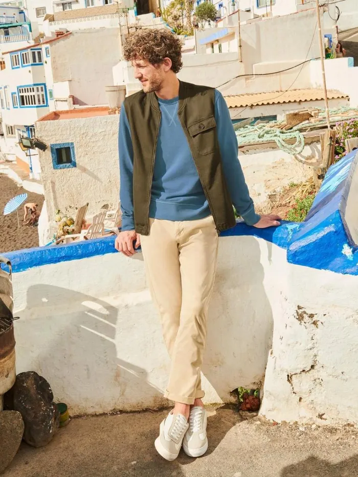 Men KNITWEAR White Stuff Crew Neck Sweat Mid Blue Men KNITWEAR White Stuff Crew Neck Sweat Mid Blue