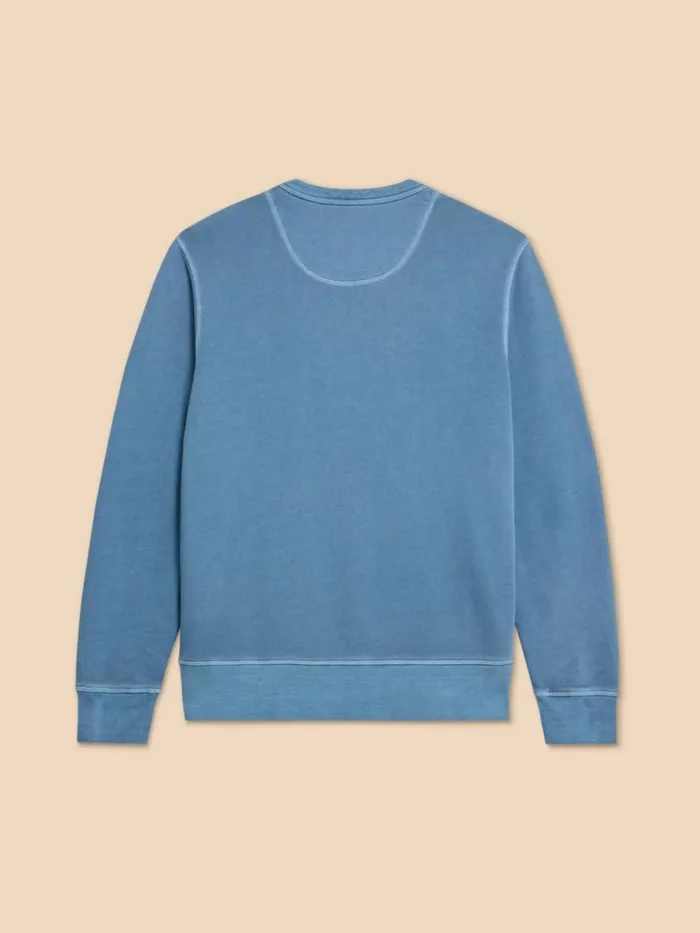Men KNITWEAR White Stuff Crew Neck Sweat Mid Blue Men KNITWEAR White Stuff Crew Neck Sweat Mid Blue