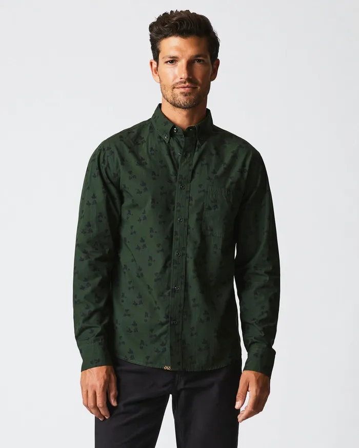 Men Kudzu Tuscumbia Shirt Evergreenpine Green Billy Reid Shirting