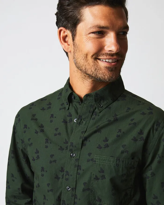 Men Kudzu Tuscumbia Shirt Evergreenpine Green Billy Reid Shirting