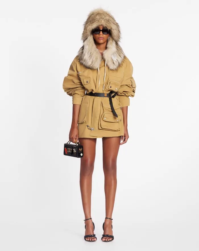 Men Lanvin Coats and Jackets Lanvin X Future Asymmetrical Utility Jacket Sand