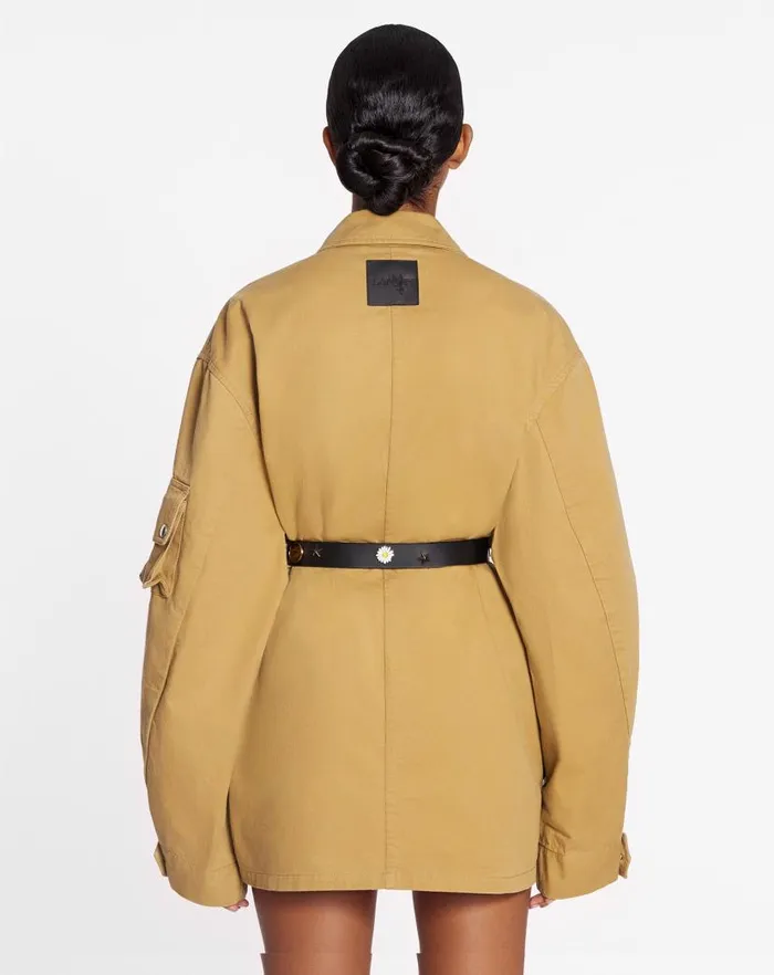 Men Lanvin Coats and Jackets Lanvin X Future Asymmetrical Utility Jacket Sand