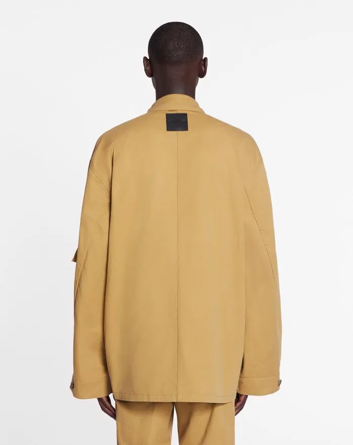 Men Lanvin Coats and Jackets Lanvin X Future Asymmetrical Utility Jacket Sand