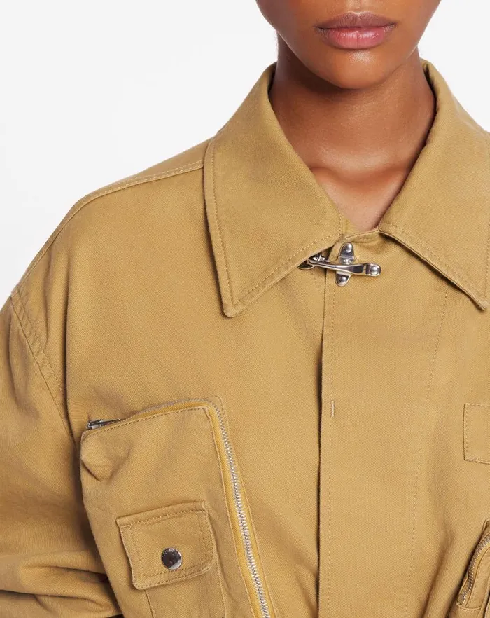 Men Lanvin Coats and Jackets Lanvin X Future Asymmetrical Utility Jacket Sand