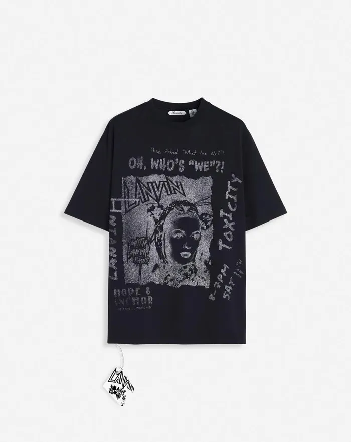 Men Lanvin Coats and Jackets Lanvin X Future Unisex Classic Printed Tshirt Black