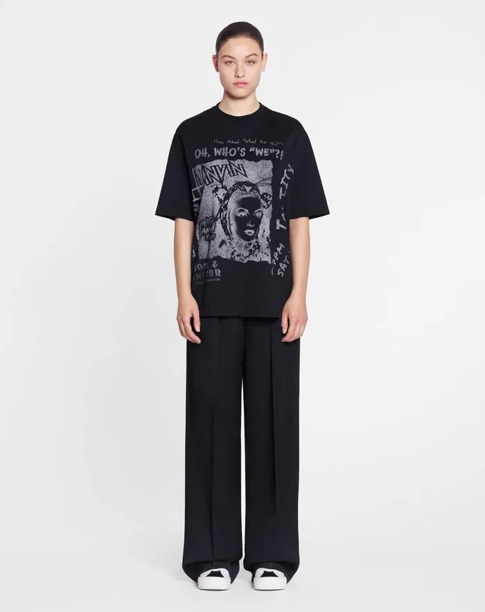 Men Lanvin Coats and Jackets Lanvin X Future Unisex Classic Printed Tshirt Black