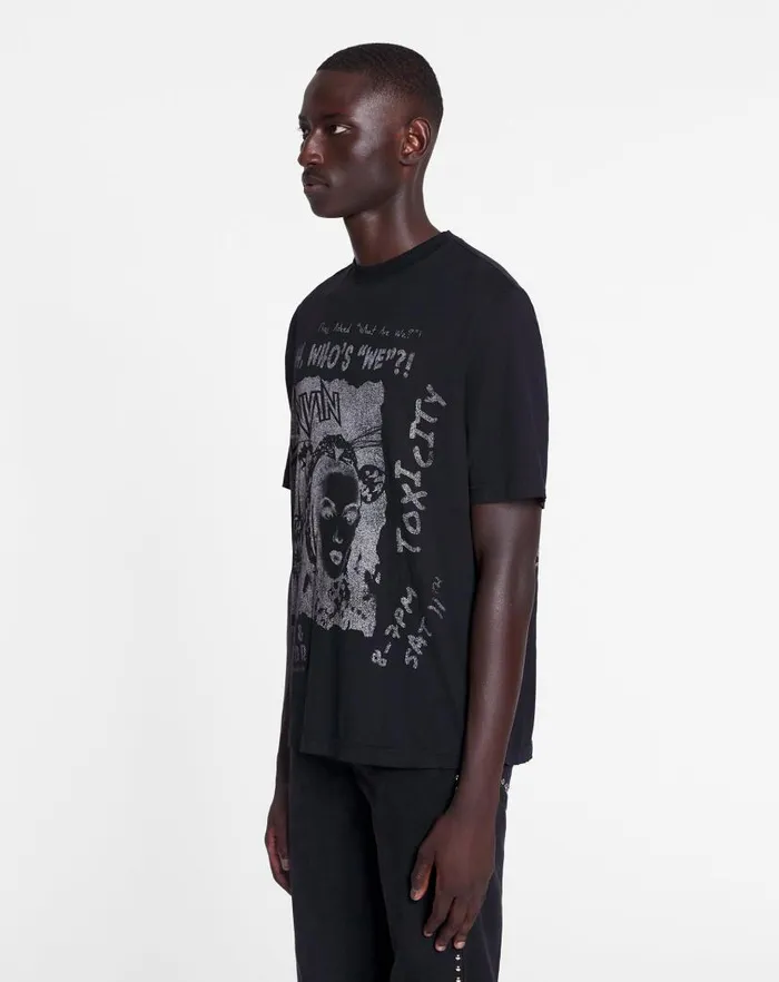 Men Lanvin Coats and Jackets Lanvin X Future Unisex Classic Printed Tshirt Black