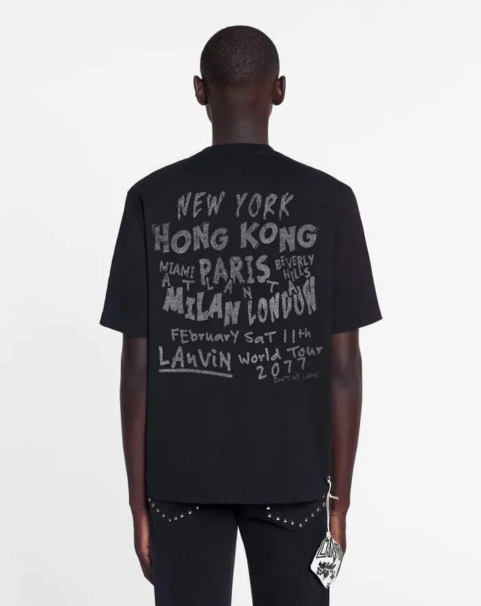 Men Lanvin Coats and Jackets Lanvin X Future Unisex Classic Printed Tshirt Black