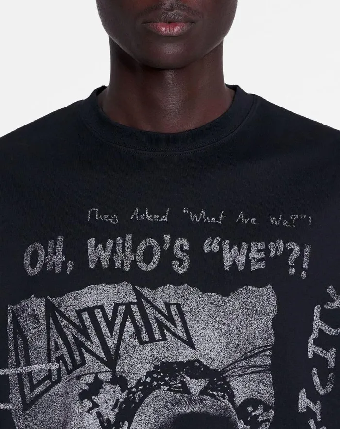 Men Lanvin Coats and Jackets Lanvin X Future Unisex Classic Printed Tshirt Black