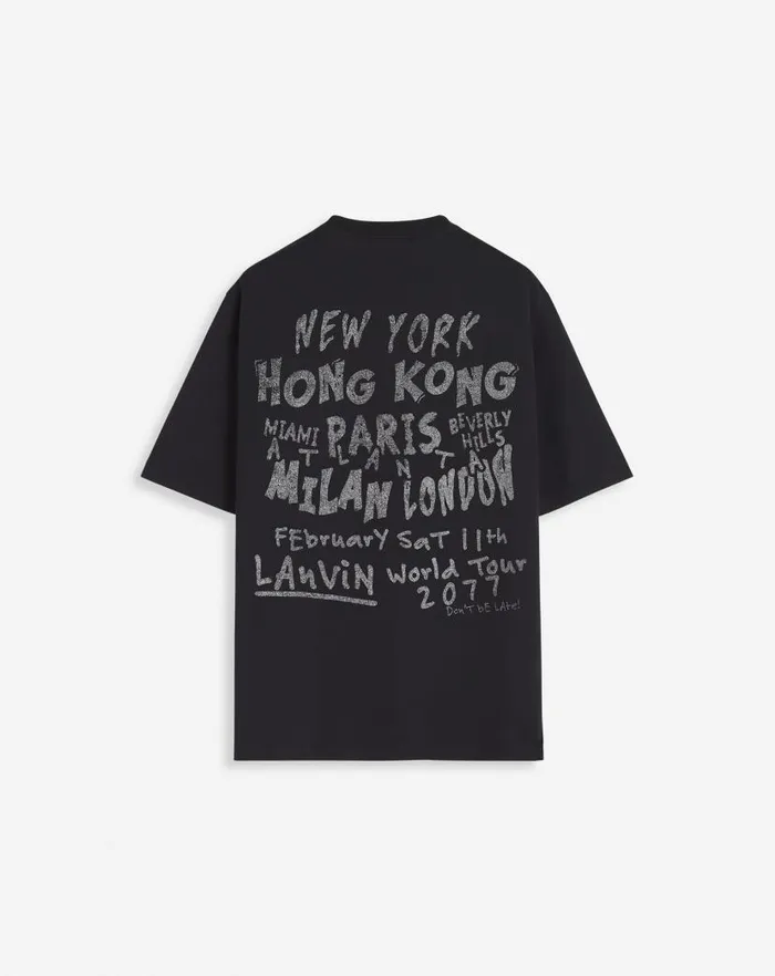 Men Lanvin Coats and Jackets Lanvin X Future Unisex Classic Printed Tshirt Black