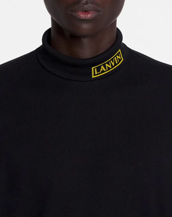 Men Lanvin Coats and Jackets Lanvin X Future Unisex Turtleneck Top Black