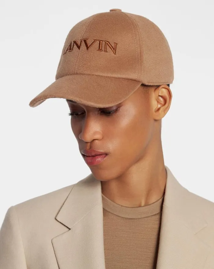 Men Lanvin Hats Lanvin Wool Cap Tan