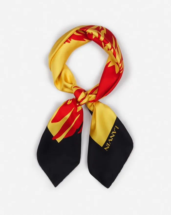 Men Lanvin Hats Lanvin X Future Printed Silk Eagle Scarf Cornbright Orange Men Lanvin Hats Lanvin X Future Printed Silk Eagle Scarf Cornbright Orange