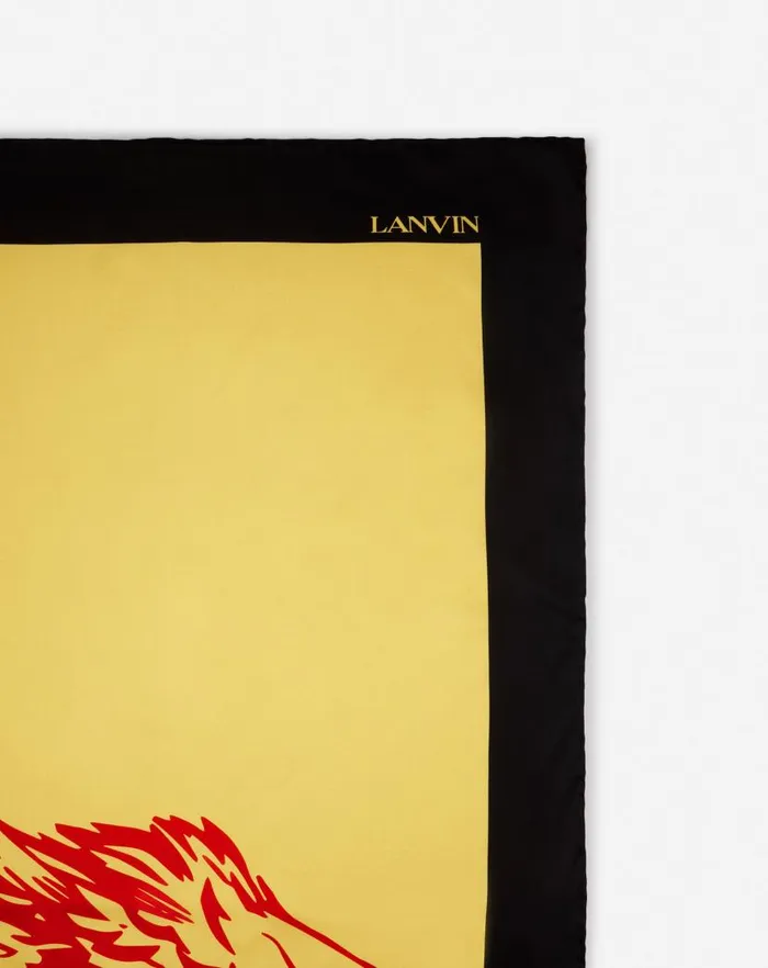 Men Lanvin Hats Lanvin X Future Printed Silk Eagle Scarf Cornbright Orange Men Lanvin Hats Lanvin X Future Printed Silk Eagle Scarf Cornbright Orange
