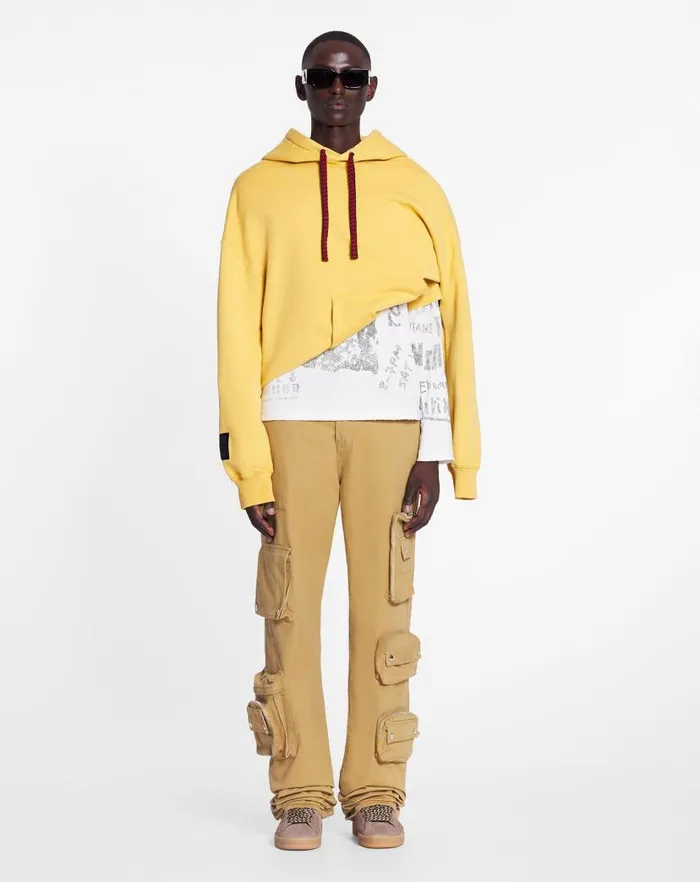 Men Lanvin Knitwear and Sweatshirts Lanvin X Future Unisex Oversized Curb Laces Corn Men Lanvin Knitwear and Sweatshirts Lanvin X Future Unisex Oversized Curb Laces Corn