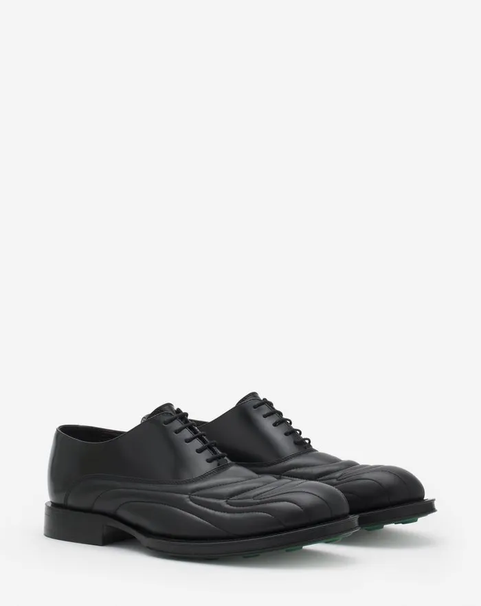 Men Lanvin Loafers and Derbies Medley Leather Richelieu Shoe Blackgreen Men Lanvin Loafers and Derbies Medley Leather Richelieu Shoe Blackgreen