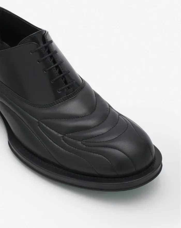Men Lanvin Loafers and Derbies Medley Leather Richelieu Shoe Blackgreen Men Lanvin Loafers and Derbies Medley Leather Richelieu Shoe Blackgreen