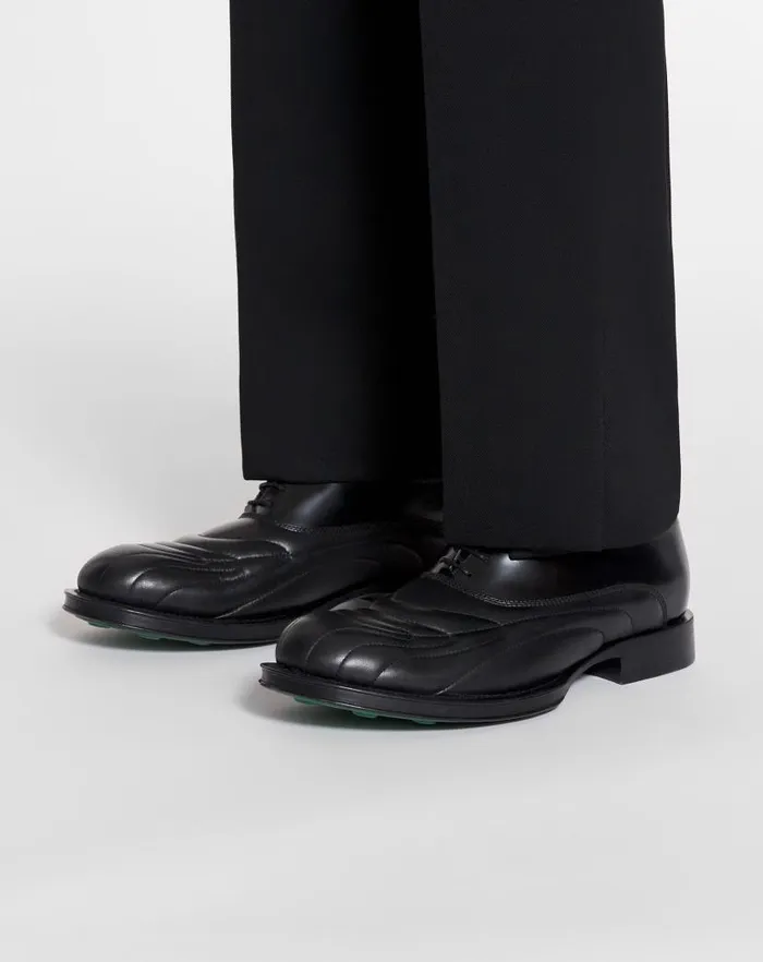 Men Lanvin Loafers and Derbies Medley Leather Richelieu Shoe Blackgreen Men Lanvin Loafers and Derbies Medley Leather Richelieu Shoe Blackgreen