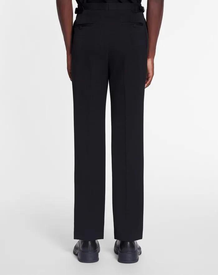 Men Lanvin Pants and Shorts Fitted Tailored Pants With Satin Bands Black Men Lanvin Pants and Shorts Fitted Tailored Pants With Satin Bands Black