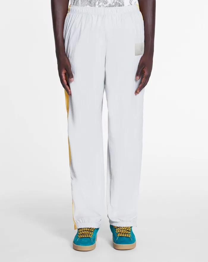 Men Lanvin Pants and Shorts Lanvin X Future Jogging Pants With Contrasting Stripes Eagle Grey