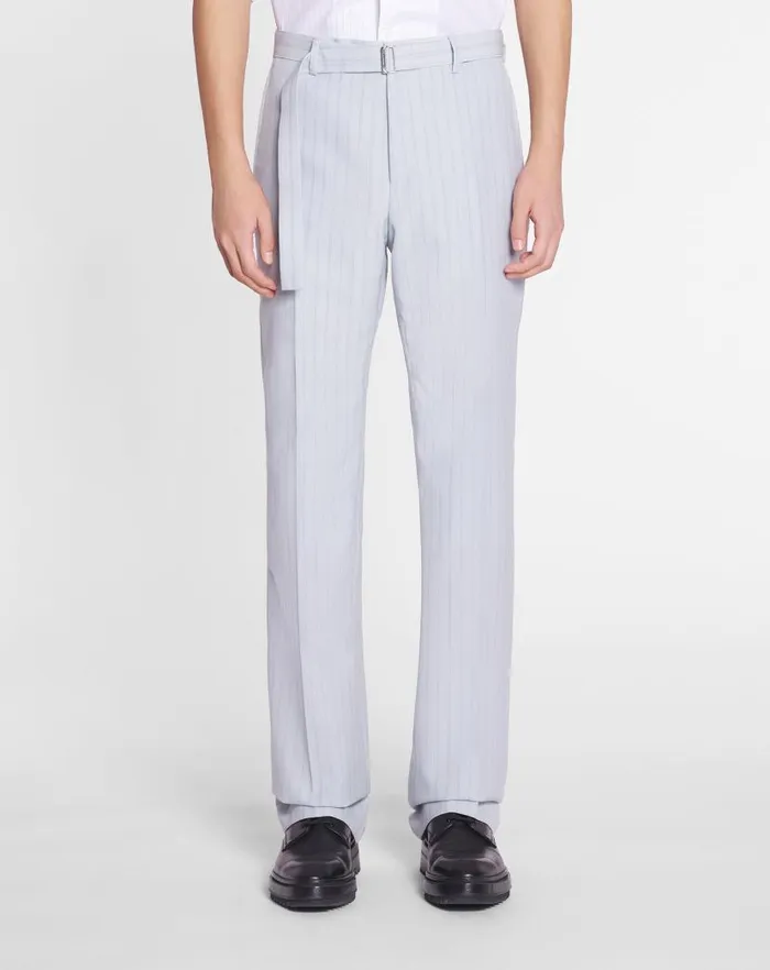 Men Lanvin Pants and Shorts Suit Pants With Belt Feather Men Lanvin Pants and Shorts Suit Pants With Belt Feather