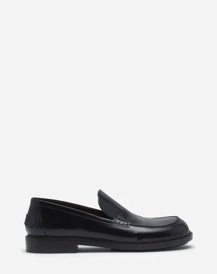 Men Lanvin Sandals Spinto Loafers In Glossy Leather Black
