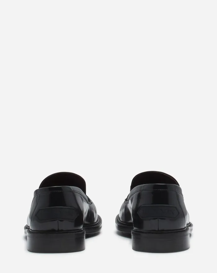 Men Lanvin Sandals Spinto Loafers In Glossy Leather Black Men Lanvin Sandals Spinto Loafers In Glossy Leather Black
