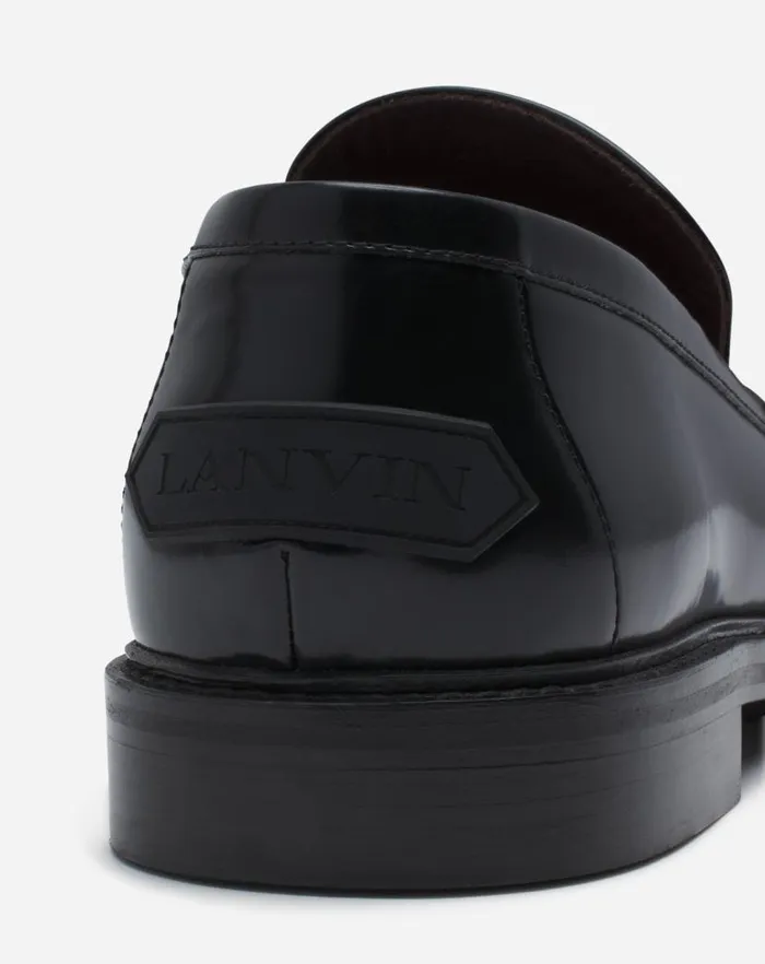 Men Lanvin Sandals Spinto Loafers In Glossy Leather Black Men Lanvin Sandals Spinto Loafers In Glossy Leather Black