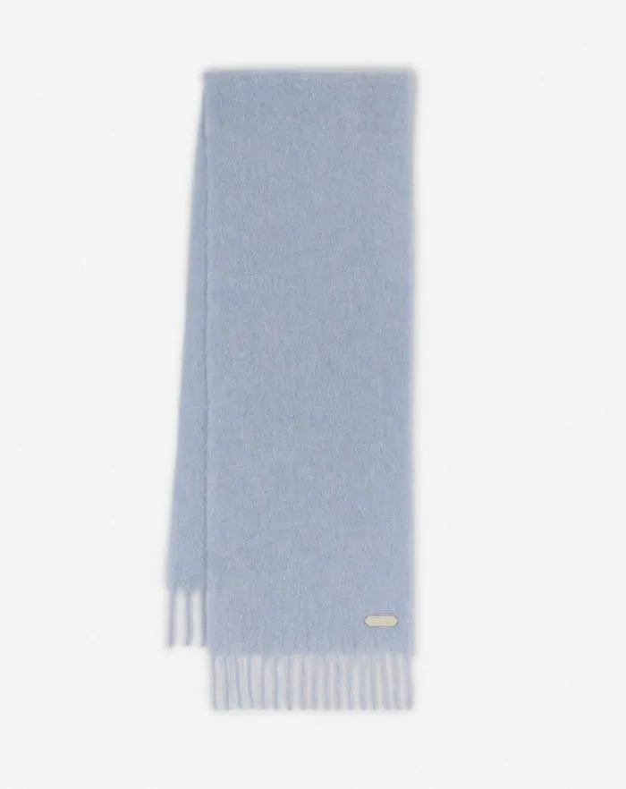 Men Lanvin Scarves Lanvin Fringed Scarf In Wool Newlanvin Blue