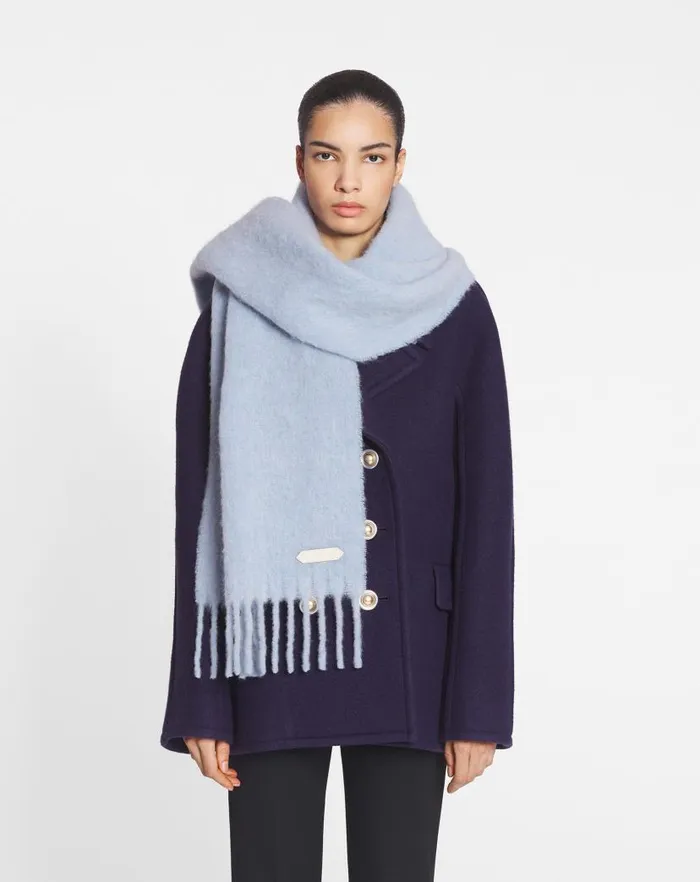 Men Lanvin Scarves Lanvin Fringed Scarf In Wool Newlanvin Blue Men Lanvin Scarves Lanvin Fringed Scarf In Wool Newlanvin Blue