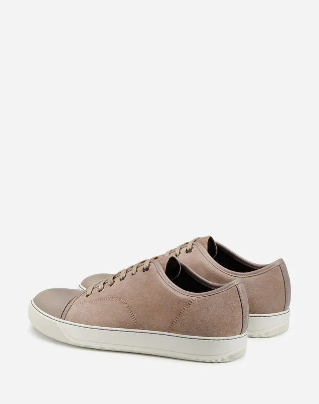 Men Lanvin Sneakers Dbb1 Suede And Leather Sneakers Beige