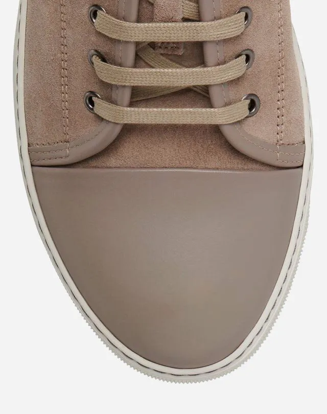 Men Lanvin Sneakers Dbb1 Suede And Leather Sneakers Beige