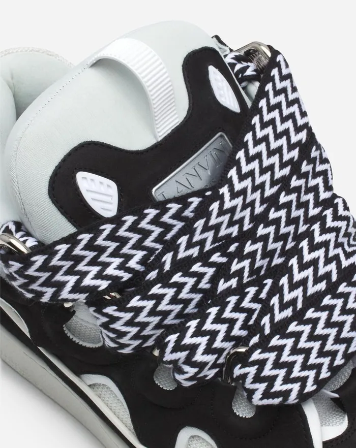 Men Lanvin Sneakers Leather Curb Sneakers Blackwhite Men Lanvin Sneakers Leather Curb Sneakers Blackwhite
