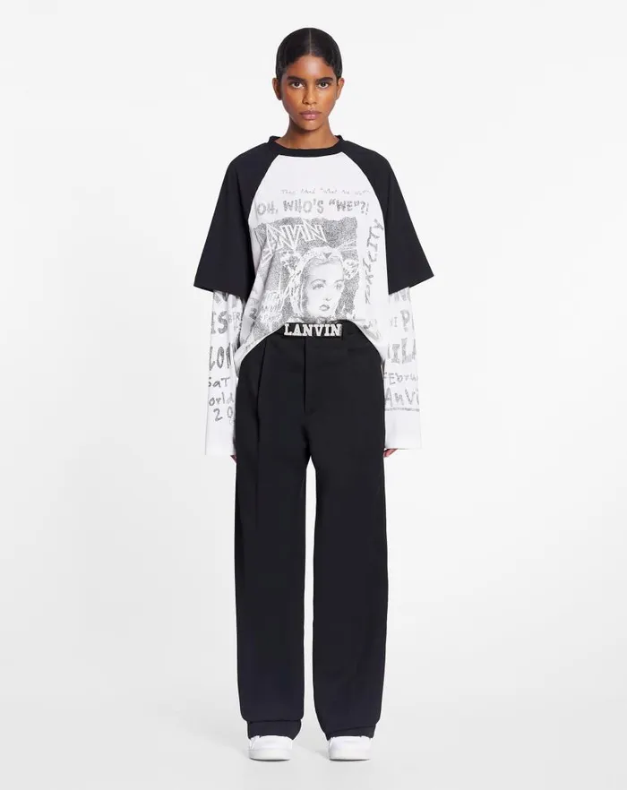 Men Lanvin Tshirts and Polos Lanvin X Future Longsleeved Print Tshirt Black Men Lanvin Tshirts and Polos Lanvin X Future Longsleeved Print Tshirt Black