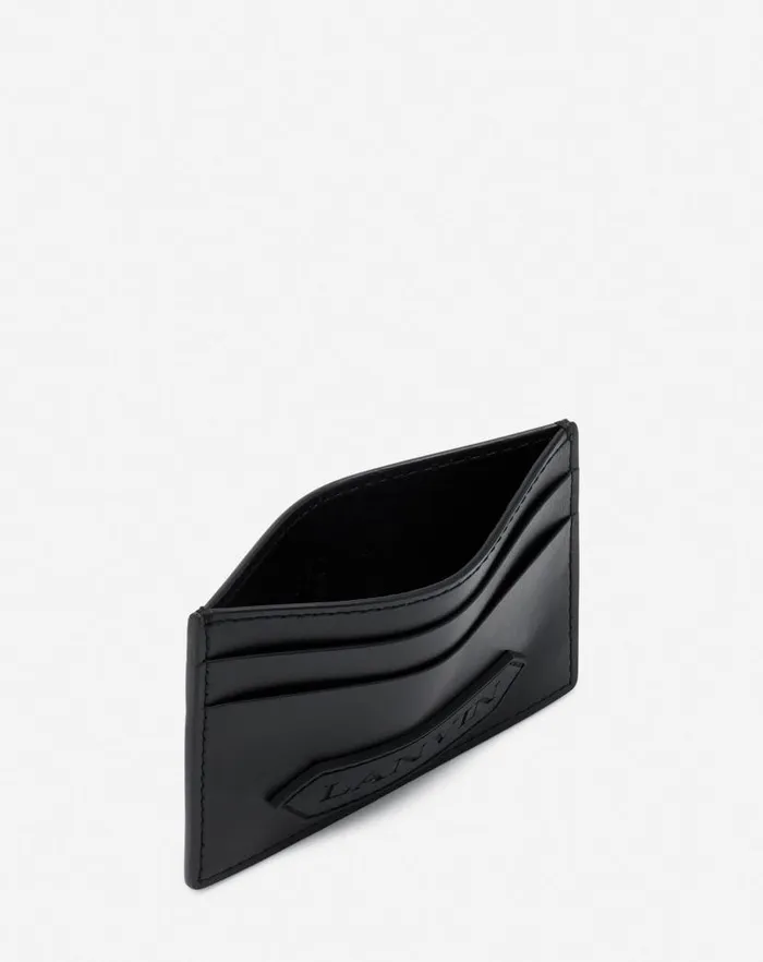 Men Lanvin Wallets and Small Leather Goods Lanvin Signature Leather Cardholder Black