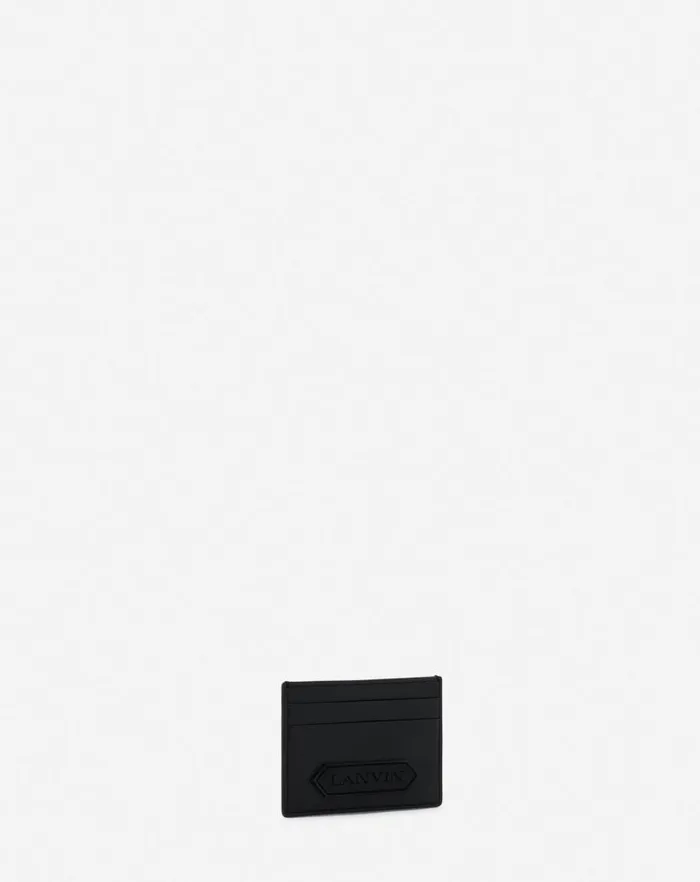 Men Lanvin Wallets and Small Leather Goods Lanvin Signature Leather Cardholder Black