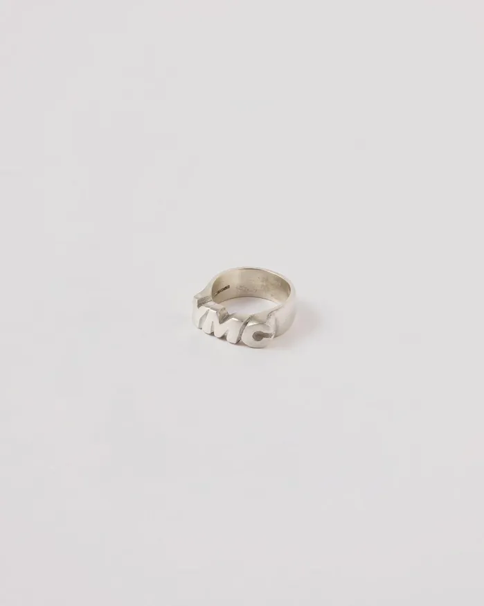 Men Large Logo Signet Ring Silver YMC Jewellery
